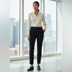 Theory Wool Trousers Black Modern Minimalist Office Career , size 6